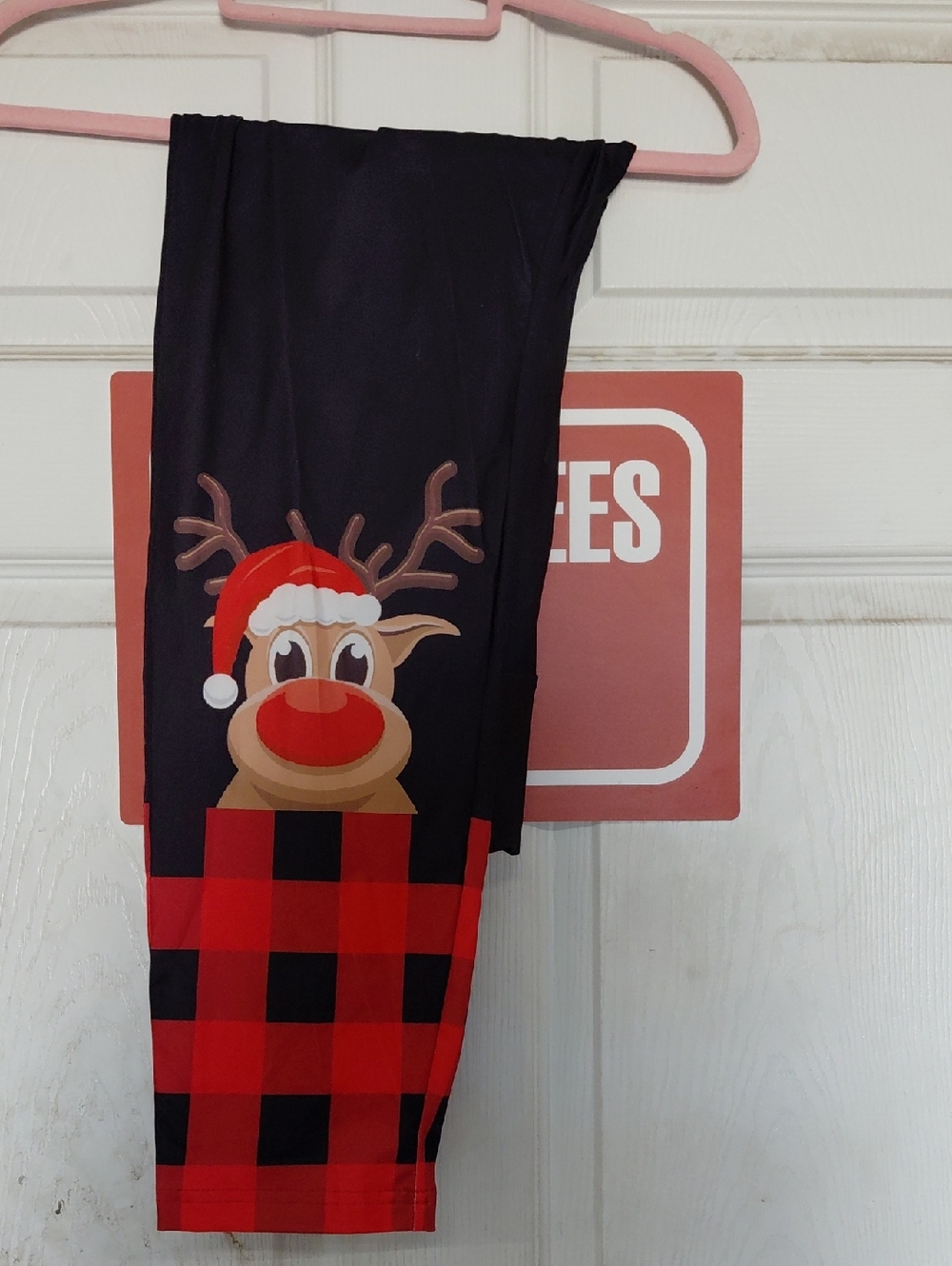 Women’s Black & Red Reindeer Holiday Leggings